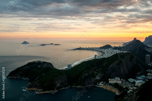 View of the city of Rio de Janeiro from Sugarloaf mountain at sunset, Brazil © Alex Vog
