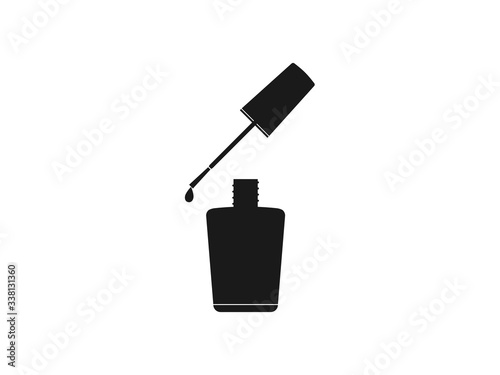 Nail polish, open bottle. Vector illustration, flat design.
