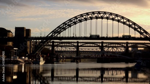 Newcastle upon Tyne and its many bridges England UK 4K