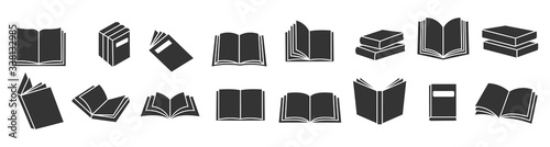 Book icons set, logo isolated on white background, vector illustration. photo