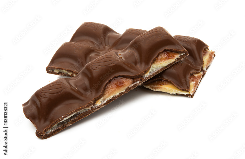 chocolate bar with filling isolated chocolate bar with filling isolated