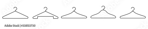 thin line hanger icon set isolated on white background, Clothes Hangers vector illustration. 
