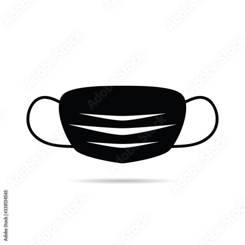 corona virus mask in black illustration