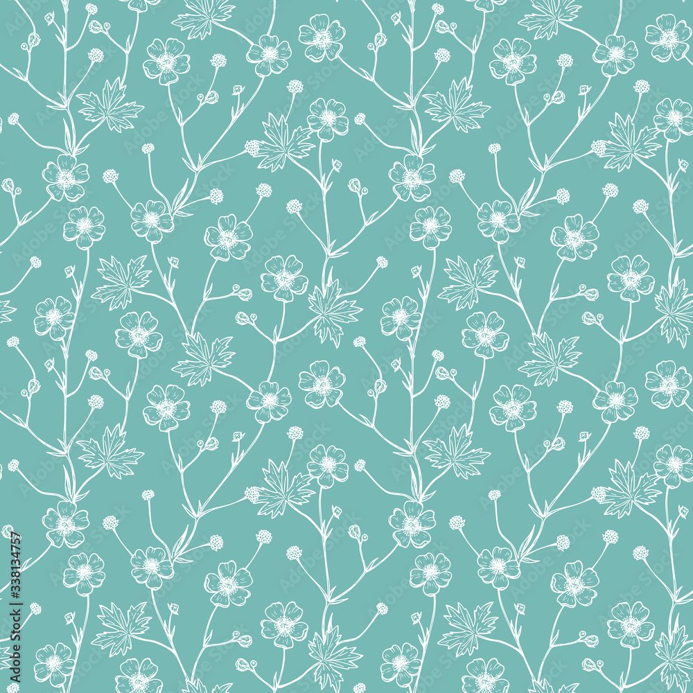 Summer Flowers Vector Seamless Pattern. Hand drawn Sketch Buttercups. Wildflowers Floral Background
Summer Flowers Vector Seamless Pattern. Hand drawn Sketch Buttercups. Wildflowers Floral Background