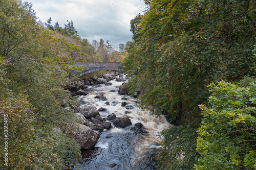 Stone Bridge over Little Gruinard River in the Northwest Highlands of Scotland