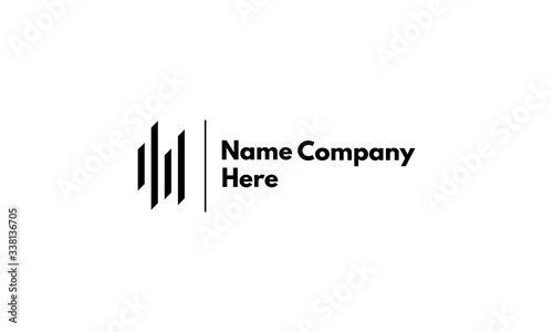 Vector logo on which an abstract image of concrete pillars.