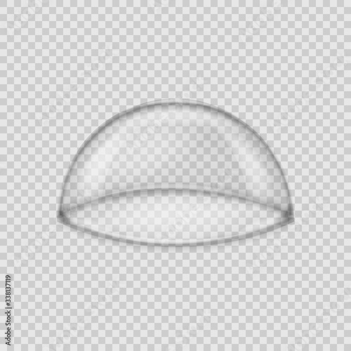 Glass dome isolated on transparent background. Vector illustration.