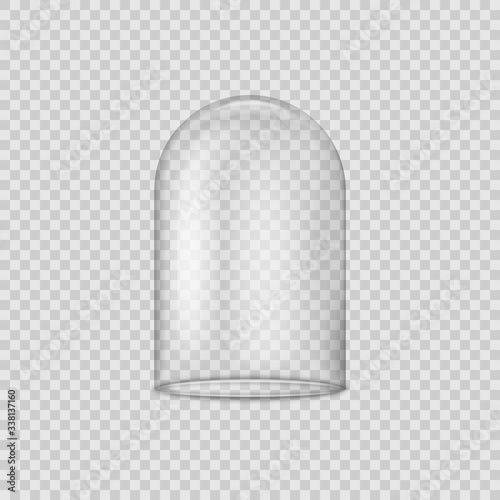 Glass dome isolated on transparent background. Vector illustration.