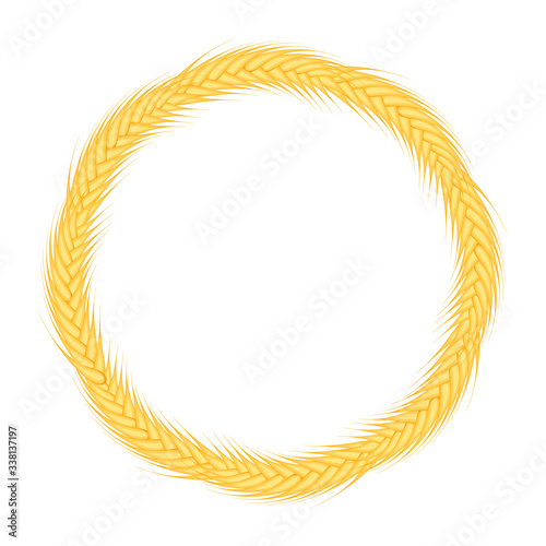 Wreath from ears of wheat illustration isolated on white background