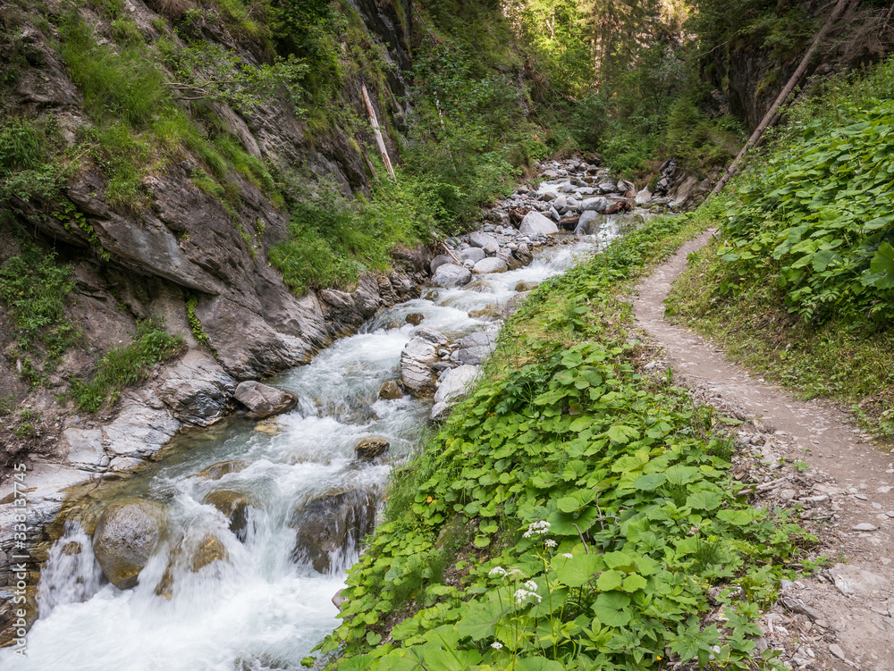 View of the Radurschl Canyon, location of a famous hiking trail in Pfunds, Tyrol, Austria View of the Radurschl Canyon, location of a famous hiking trail in Pfunds, Tyrol, Austria