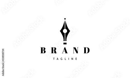 Vector logo on which an abstract image of the tip of the pen.