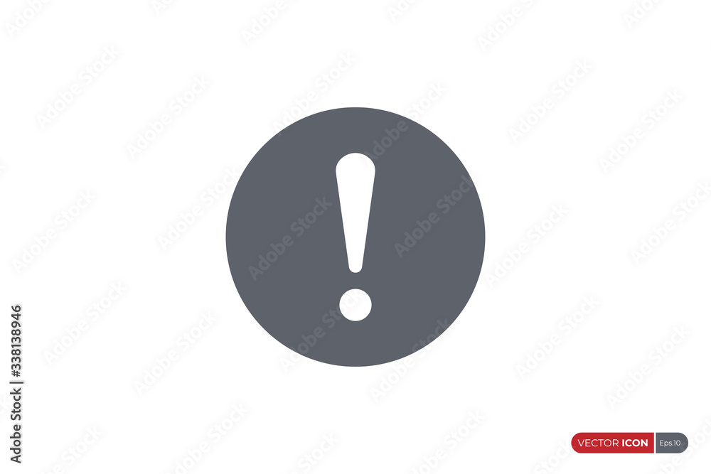 Alert Sign, Warning and Exclamation Icon with Circle Shape. Flat Vector Icon Design Template Element. Alert Sign, Warning and Exclamation Icon with Circle Shape. Flat Vector Icon Design Template Element.