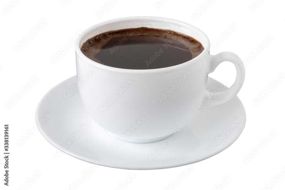 Coffee mug with coffee on a white background Coffee mug with coffee on a white background