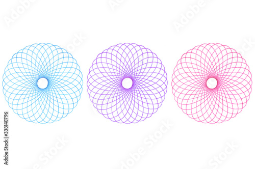 Geometric drawing circle on white background