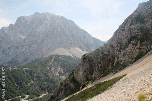 View to Triglav National Park mountains from Mala Mojstrovka peak, Slovenia