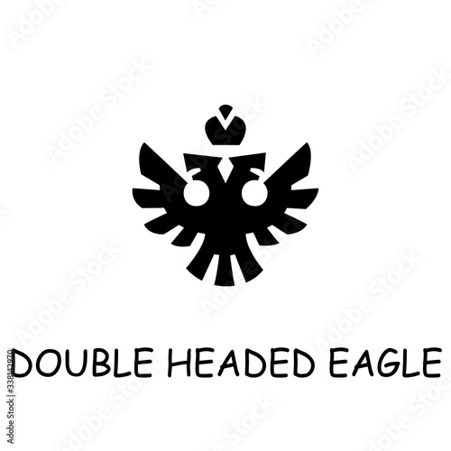 Double headed eagle flat vector icon
