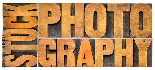 stock photography word abstract in vintage wood type photo