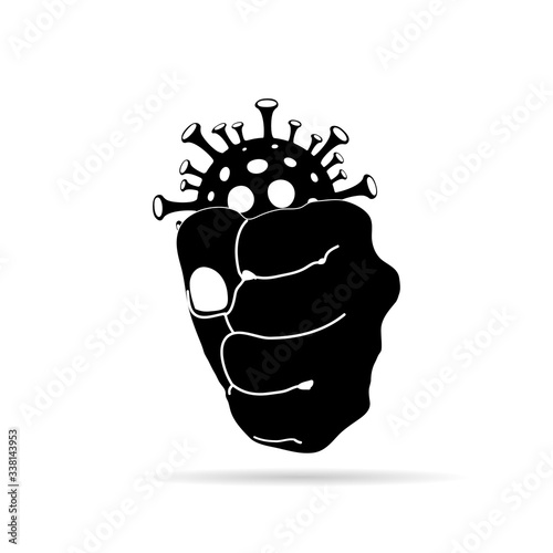 corona virus in hand illustration