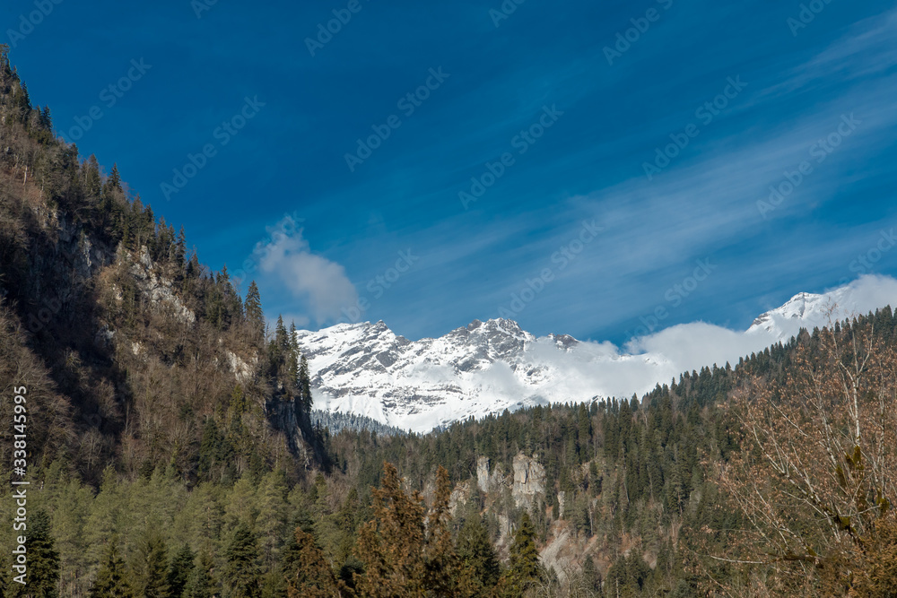 mountain landscape with clouds