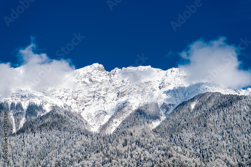 snow covered mountains