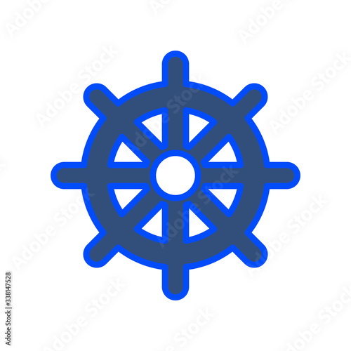 Rudder, steering ship icon