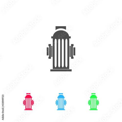 Fire hydrant icon flat