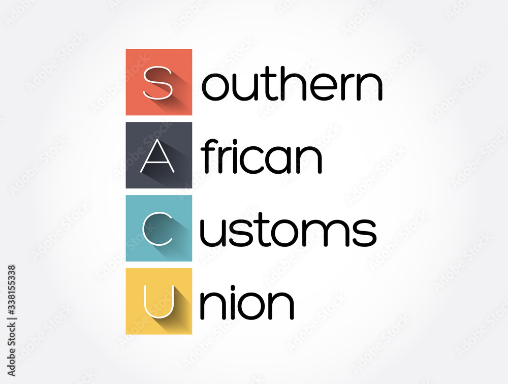 SACU - Southern African Customs Union acronym, concept background SACU - Southern African Customs Union acronym, concept background