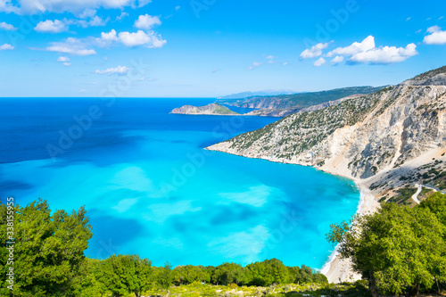 Beautiful landscape of Myrtos beach - Kefalonia, Ionian Islands - Greece