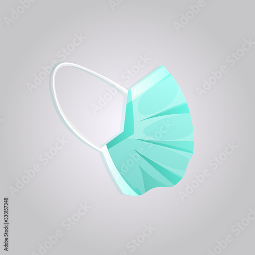 green antiviral medical respiratory protection face mask coronavirus covid-19 prevention health care concept vector illustration