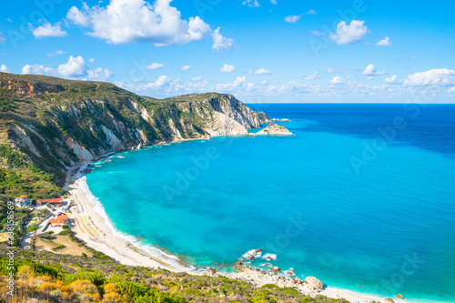 Beautiful view of Petani Beach - Kefalonia, Ionian Islands - Greece