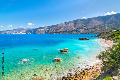 Beautiful view of Vouti Beach - Kefalonia, Ionian Islands - Greece