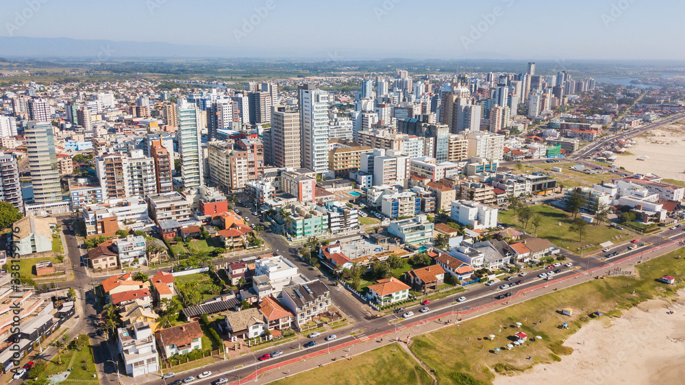 Torres - RS. Aerial view of Torres city center. Rio Grande do Sul - Brazil