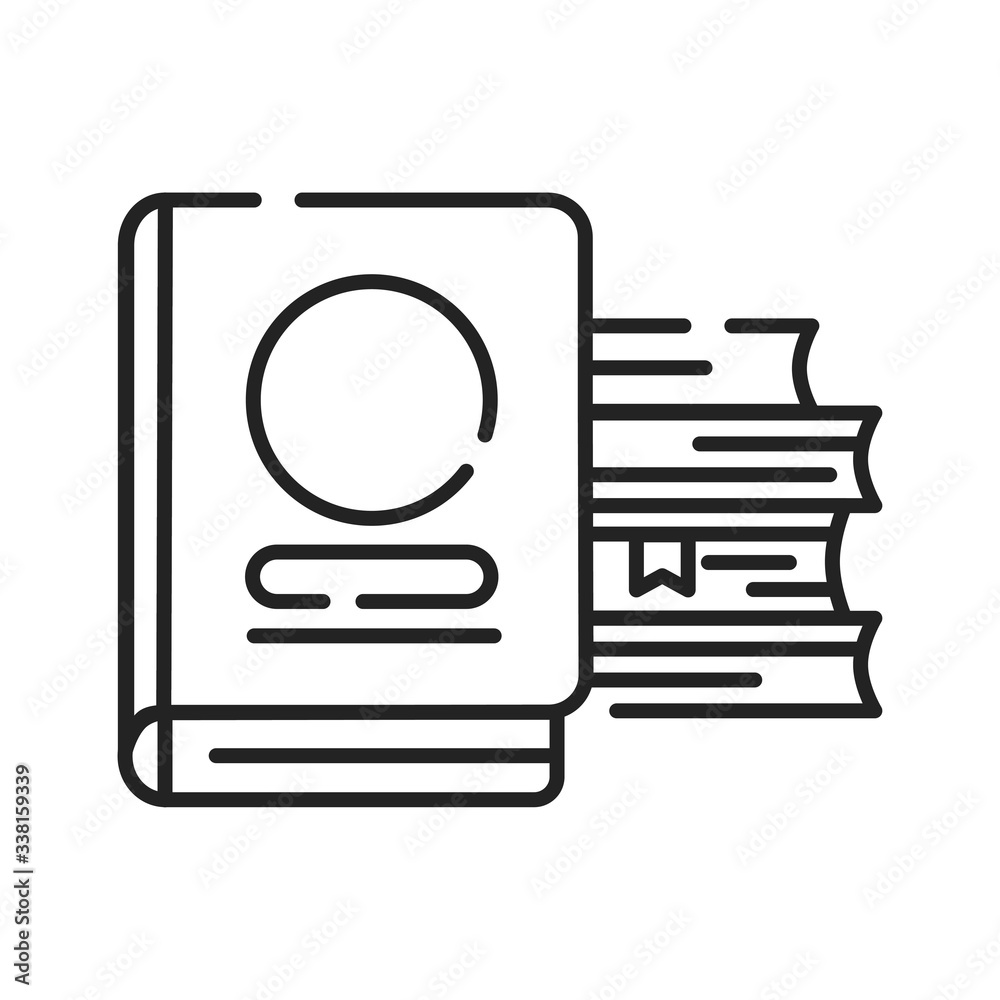 Books stack black line icon. Pictogram for web page, mobile app, promo. UI UX GUI design element. Editable stroke. Books stack black line icon. Pictogram for web page, mobile app, promo. UI UX GUI design element. Editable stroke.