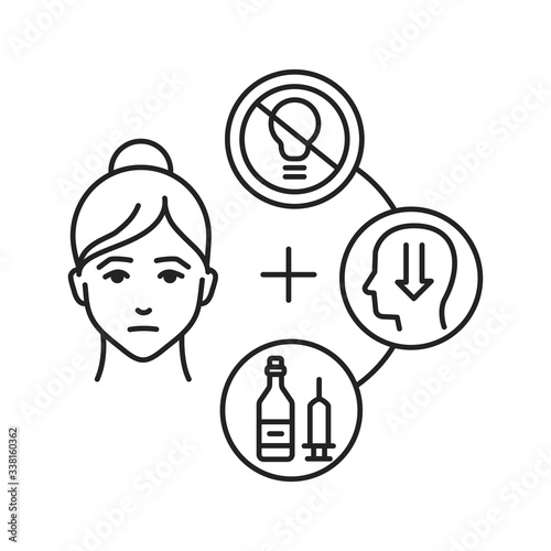 Without interest and lack of initiative black line icon. A person s unwillingness to do anything. Pictogram for web page, mobile app, promo. UI UX GUI design element