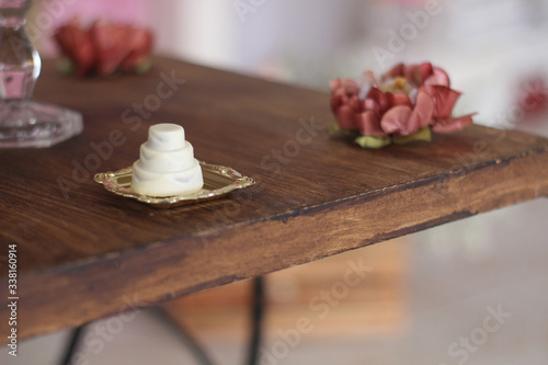 Wedding decoration with flowers and objects