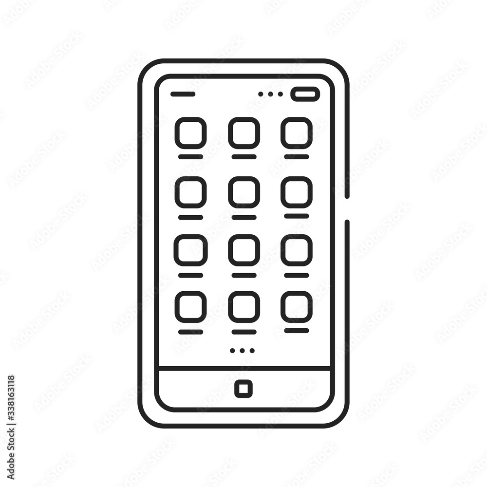 Mobile UI design black line icon. Process of making interfaces in software or computerized devices. Pictogram for web page, mobile app, promo. UI UX GUI design element. Editable stroke Mobile UI design black line icon. Process of making interfaces in software or computerized devices. Pictogram for web page, mobile app, promo. UI UX GUI design element. Editable stroke
