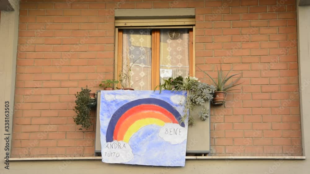 arcobaleno bandiera andrà tutto bene