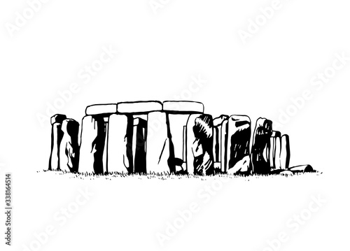 Graphical stonehenge isolated on white background,vector, England