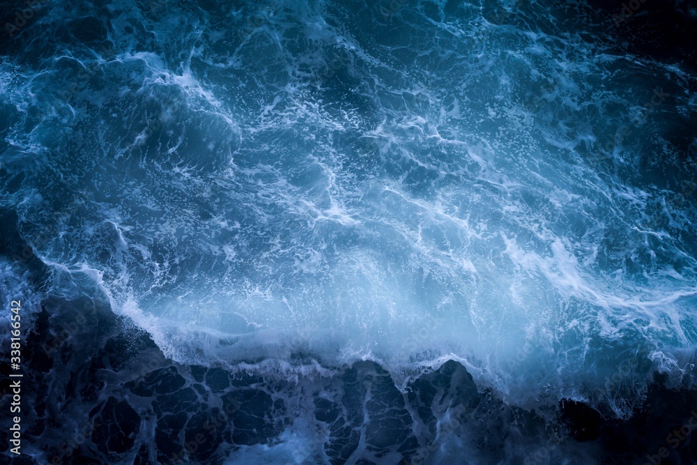 Aerial view of stormy sea