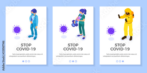 Doctors in protective coverall stop coronavirus