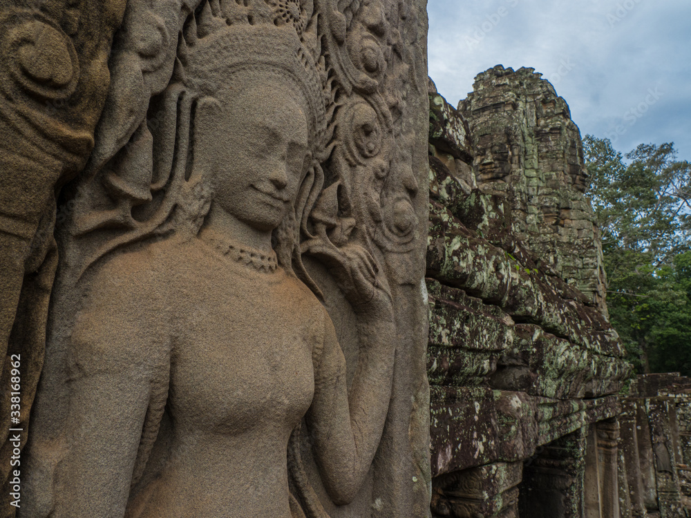 Obraz premium detail of Cambodia's Angkor wat temples