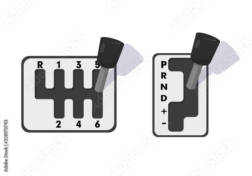 Automatic and mechanical gearbox illustration.