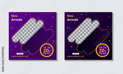 New arrival Modern editable social media promotion square web banner template for social media post. Offer abstract Template Design for social media promotional post.