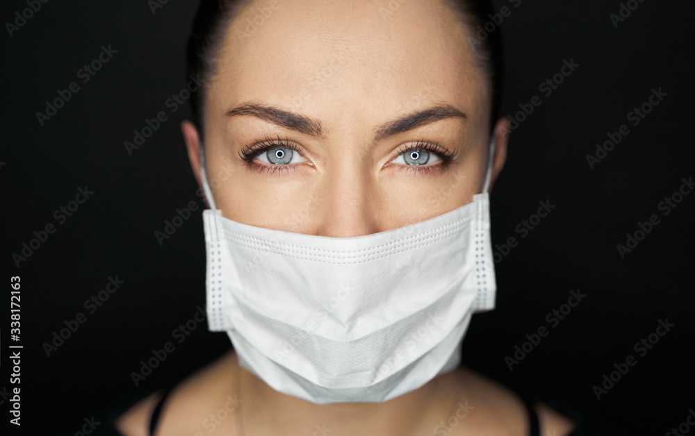 Women with safety mask from coronavirus. Covid-19 outbreak around the world Women with safety mask from coronavirus. Covid-19 outbreak around the world