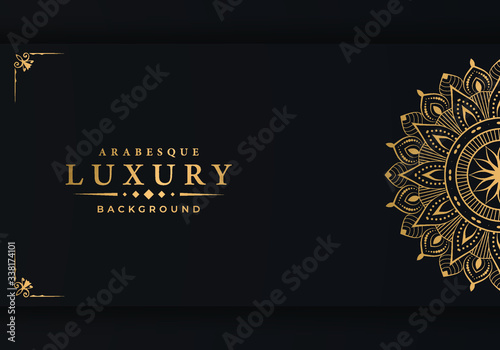 Luxury mandala background with arabesque pattern arabic islamic east style for Wedding card, book cover.
