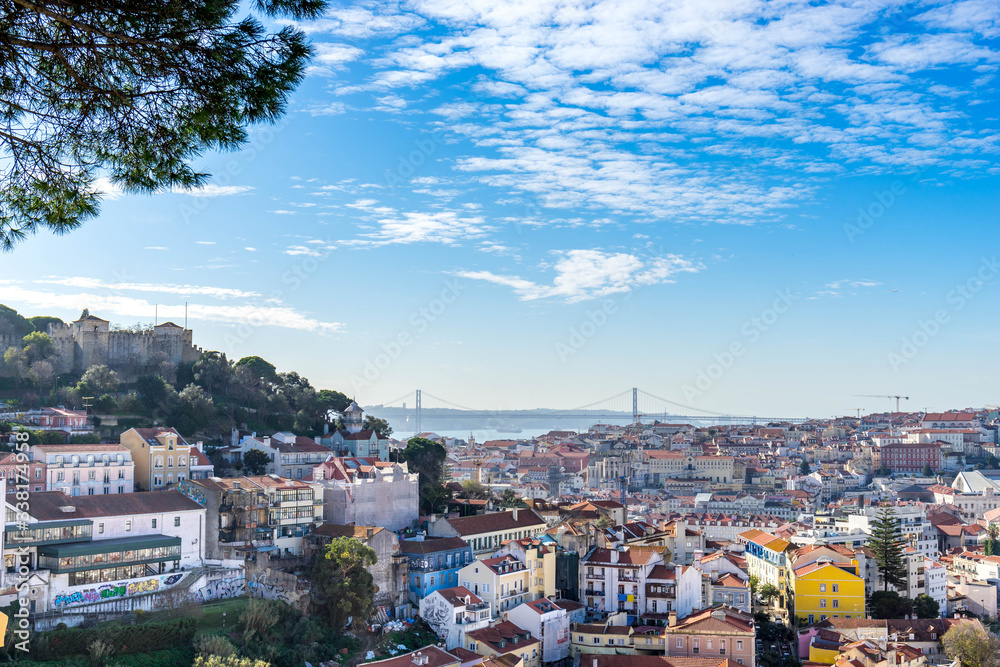  Lisbon skyline at sunny day-panorama
