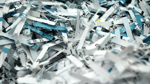 Cuadro en lienzo paper scraps of shredded documents seen in detail