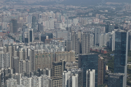 High rise, Sky Scraper Buildings from Bird Eyes View, Guangzhou, China
