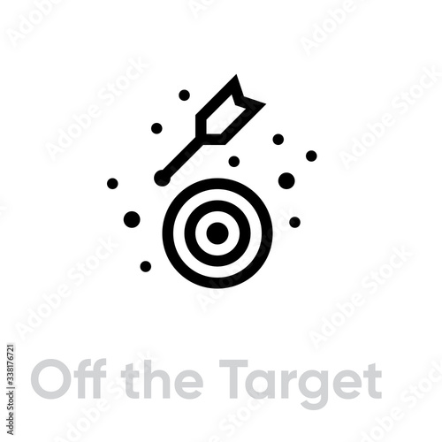 Off the Target icon. Editable line vector.