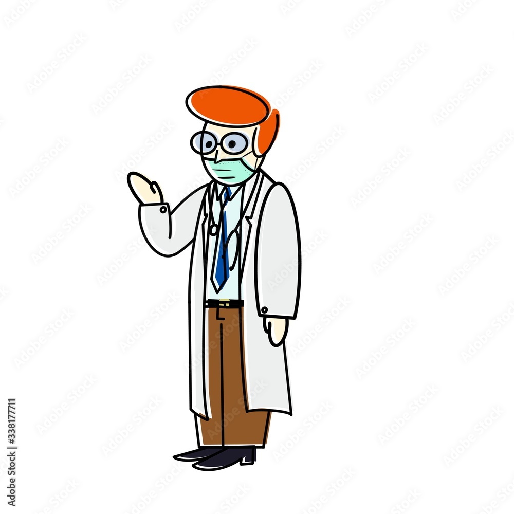 cartoon character of doctor